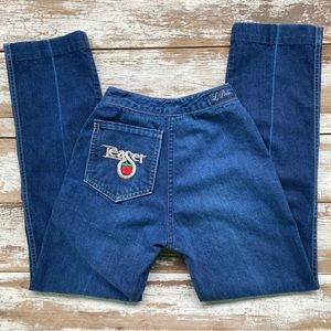 Vintage 80’s Le Poche jeans, straight leg, Teaser on pocket, Size waist 23”